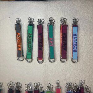 Embroidered Keychains Over 193 Different Names 3 Of Each Name Nylon LOT OF 597
